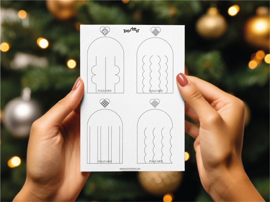 Flettede julehjerter skabelon