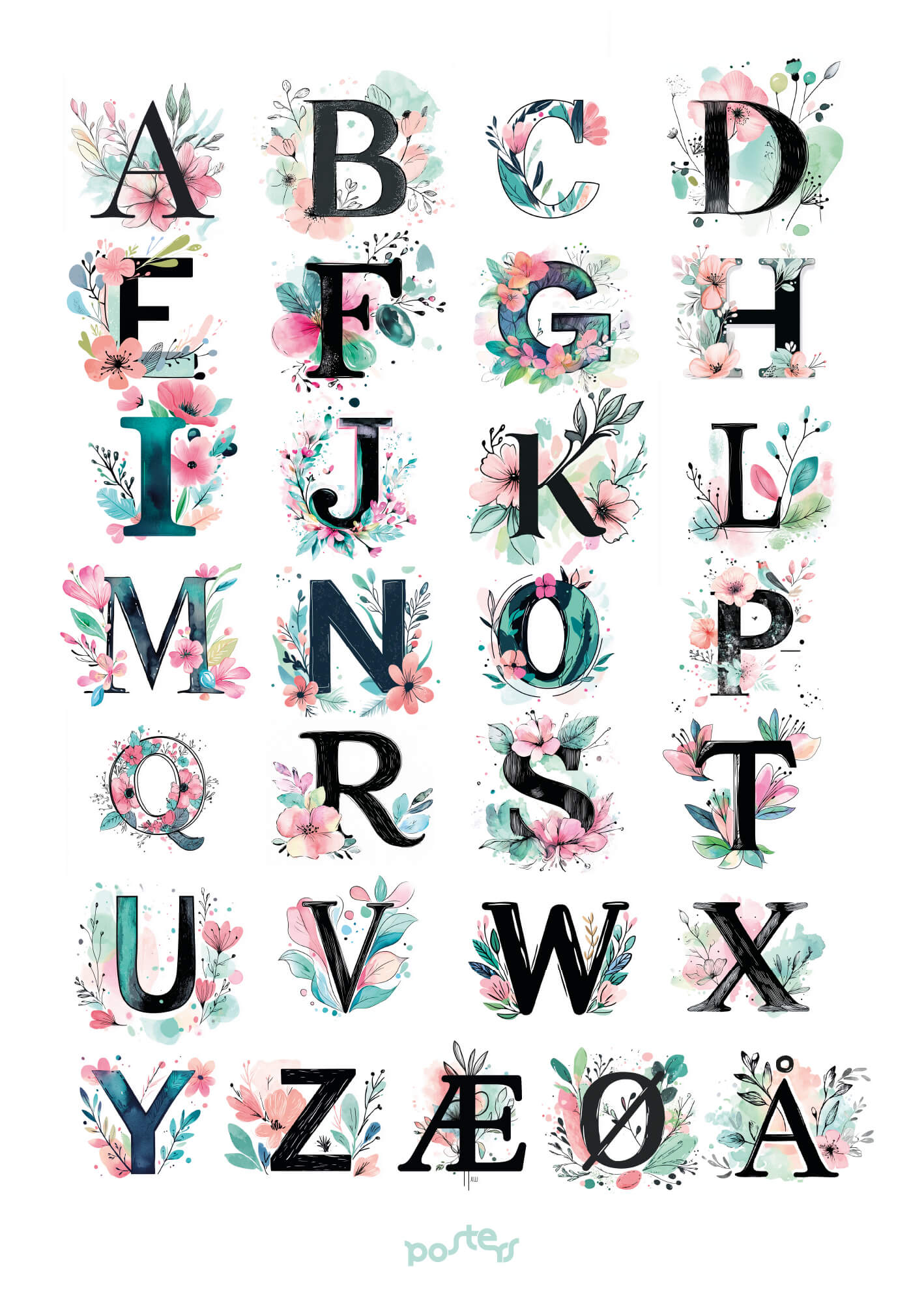 ABC blomsterplakat