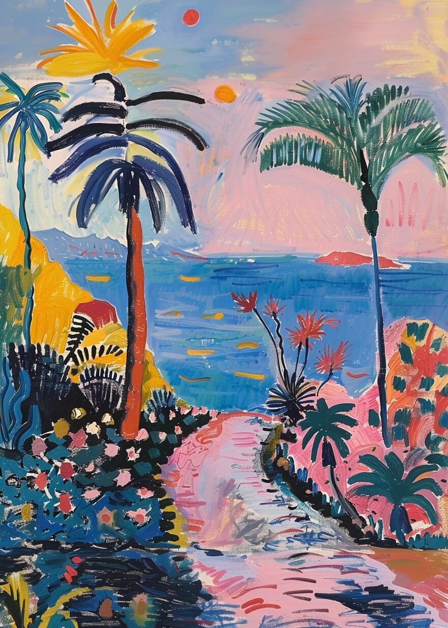 An exotic beach - Matisse style