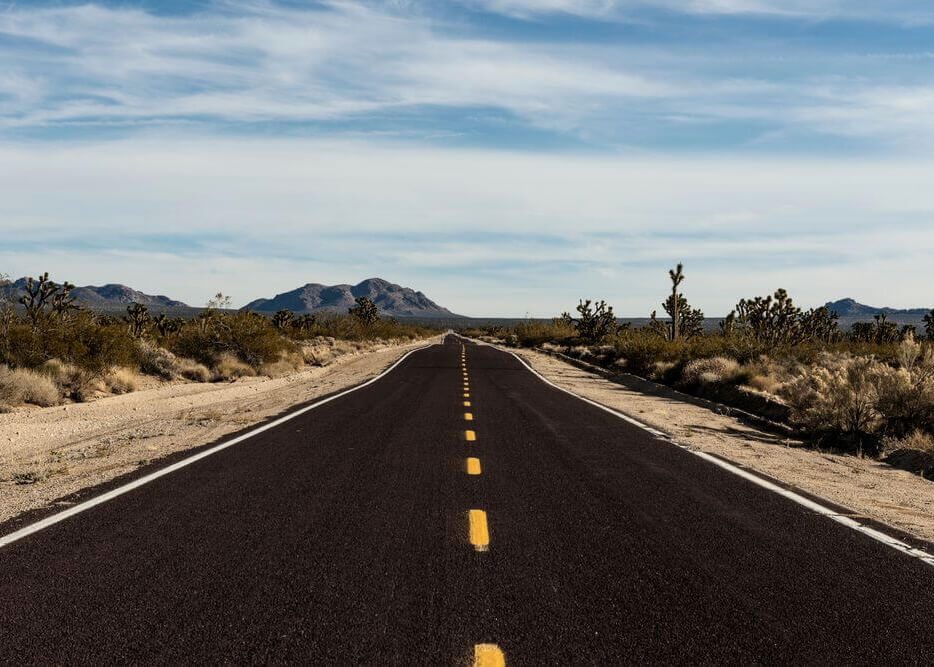A very long and very brown road
