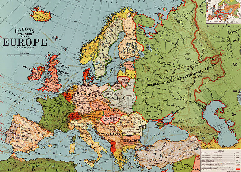 Bacon's Standard Map of Europe