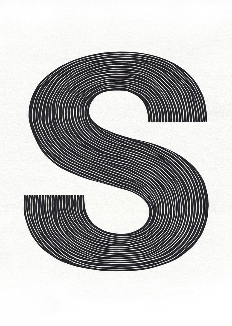 Bogstavet S - Streger