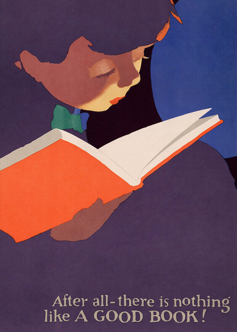 Boy reading a book