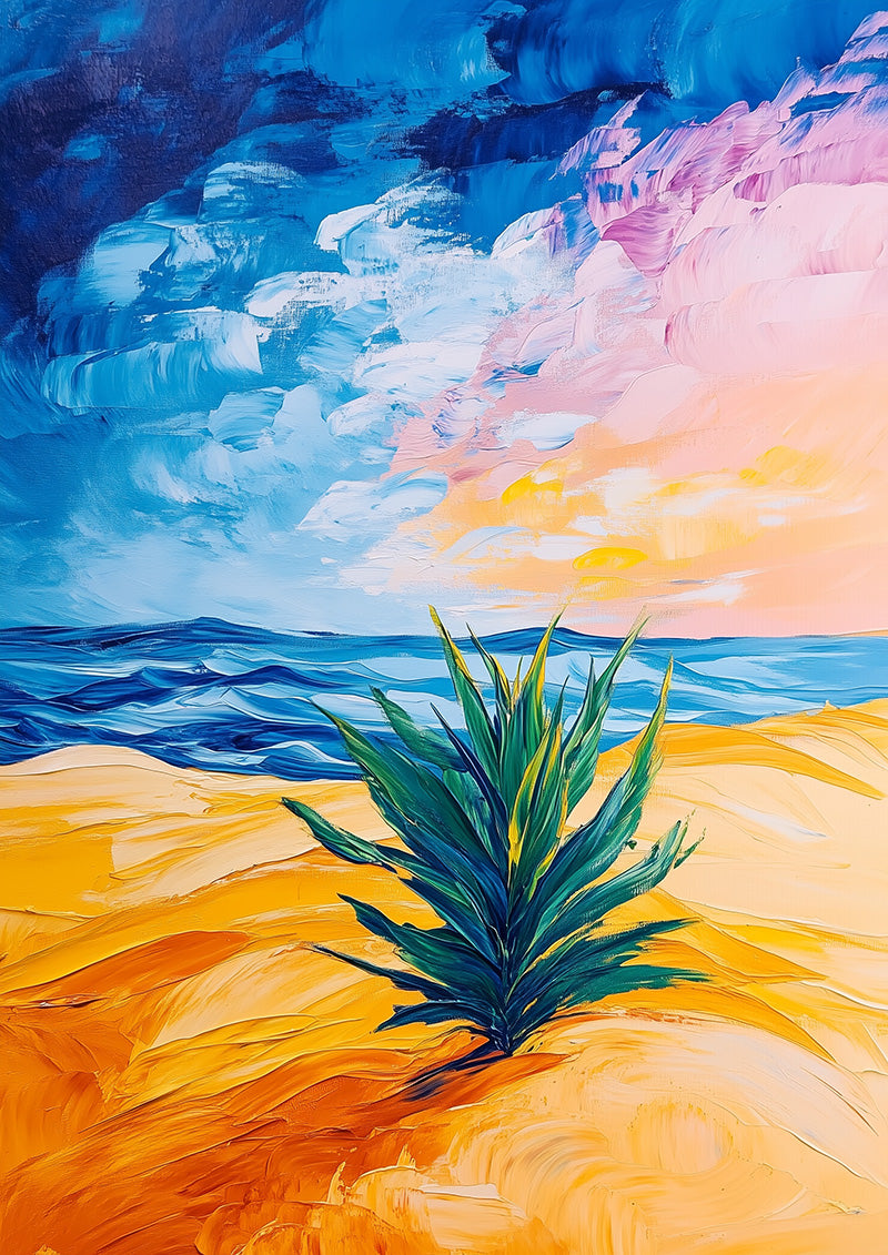 Bright Art of Blue Beach