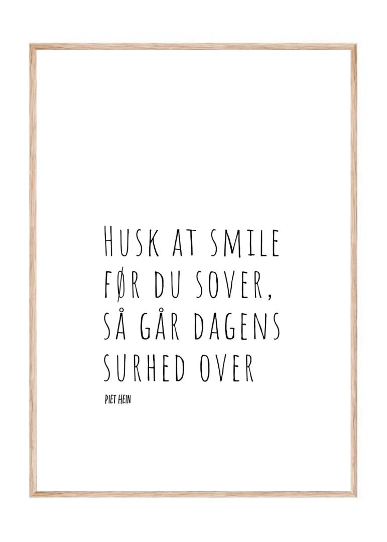 Husk at smile før du sover