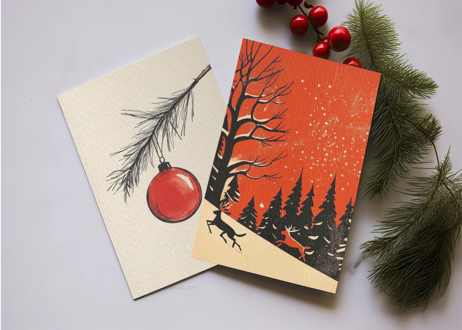 Hjorte pĂĄ julebakken