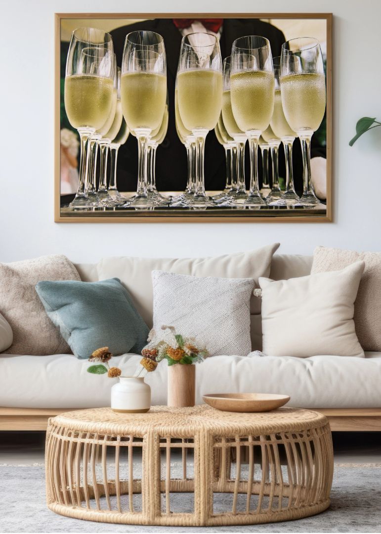 Champagneglas på bakke
