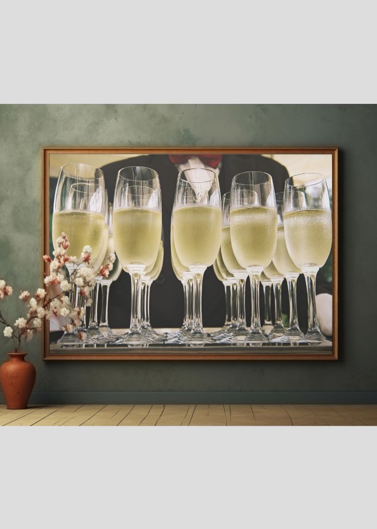 Champagneglas på bakke
