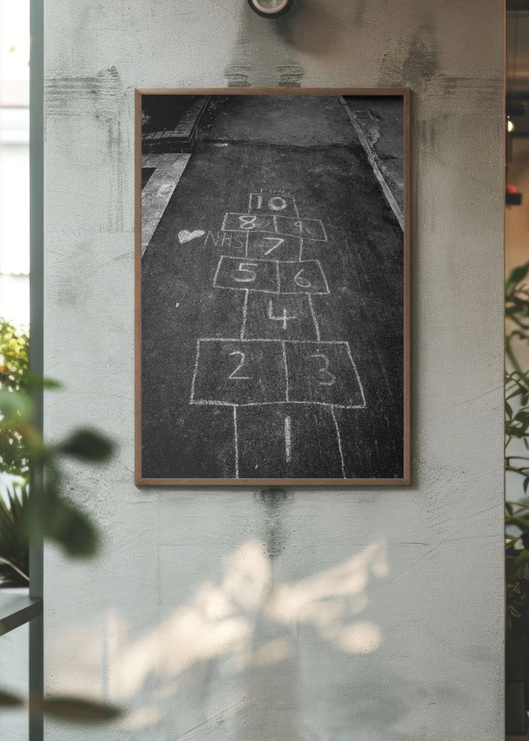 Hopscotch Game in Monotone