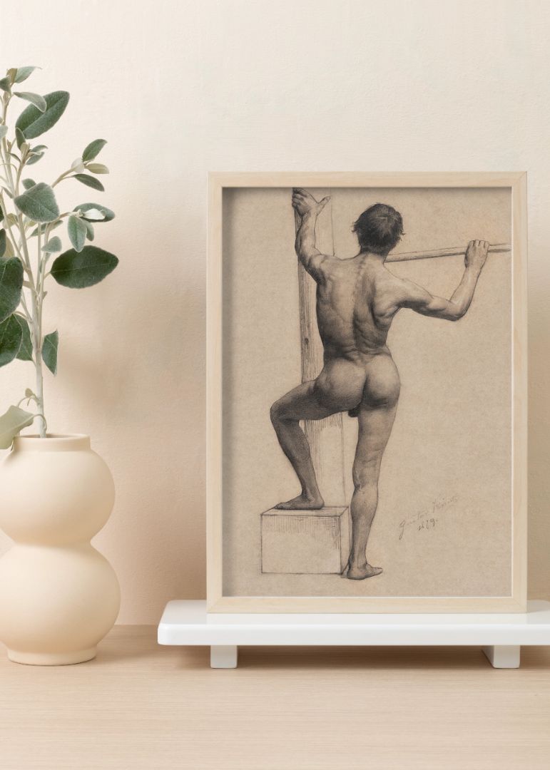 Male Nude with Left Foot on a Pedestal