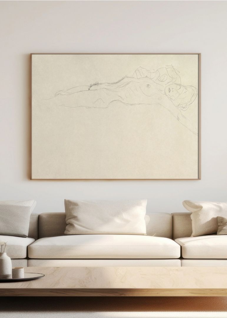 Reclining Nude with Outstretched Left Arm