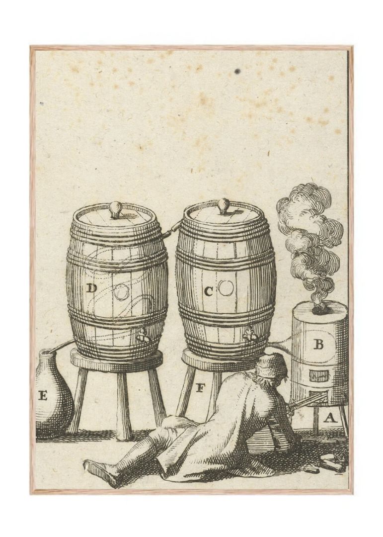 Distilleertoestel met twee vaten (1693)