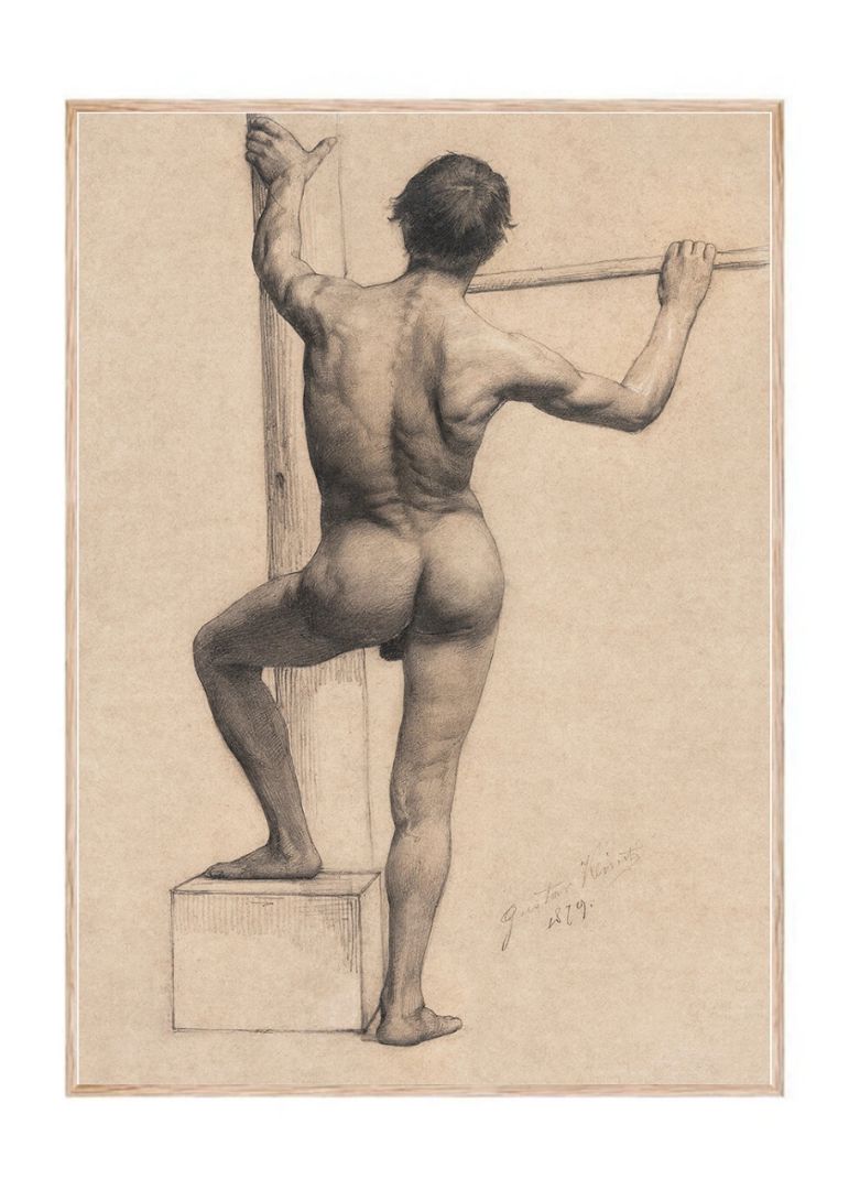 Male Nude with Left Foot on a Pedestal