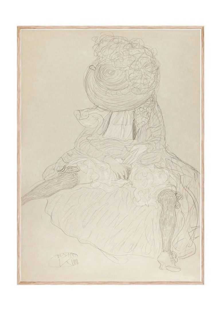 Seated Woman from the Front with Hat, Face Hooded