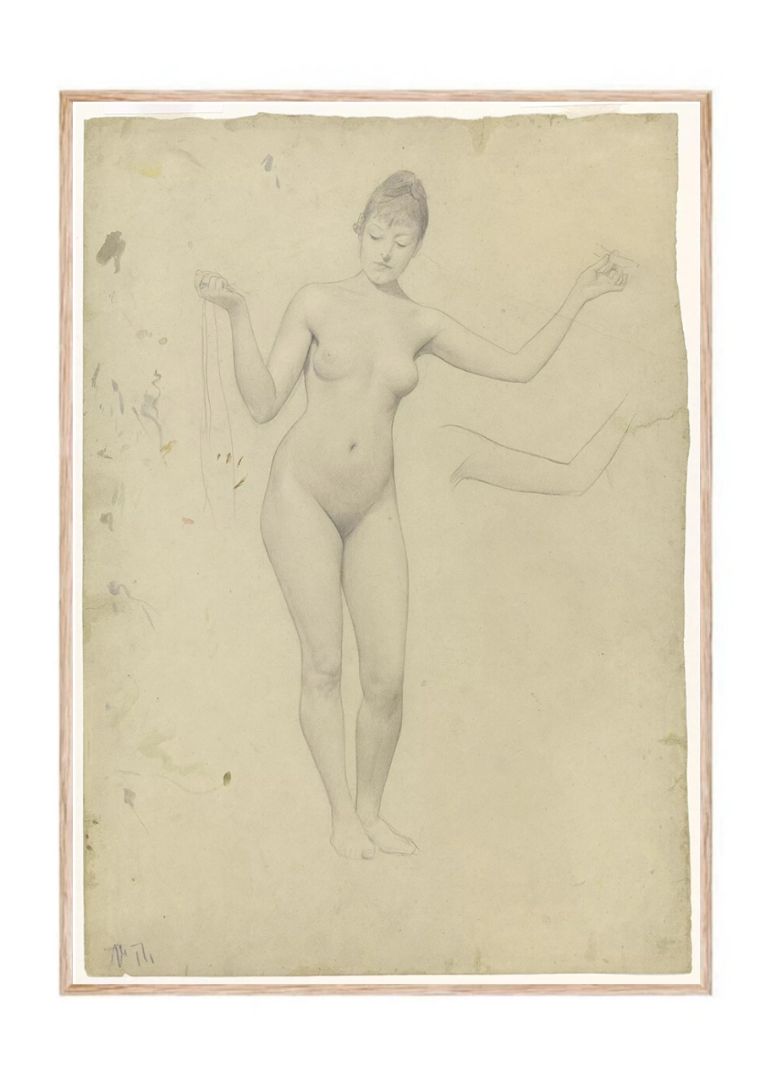 Standing Female Nude and Arm