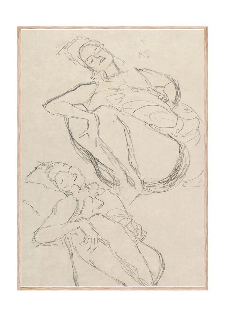 Two Studies for a Crouching Woman