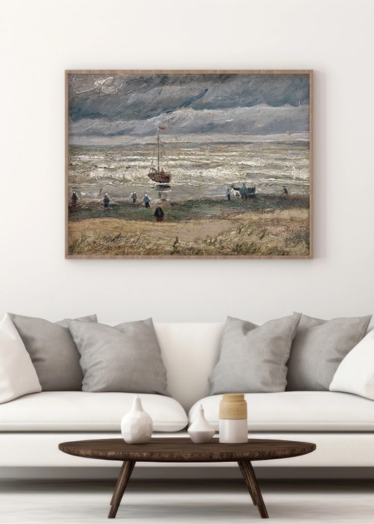 Beach at Scheveningen in Stormy Weather (1882)