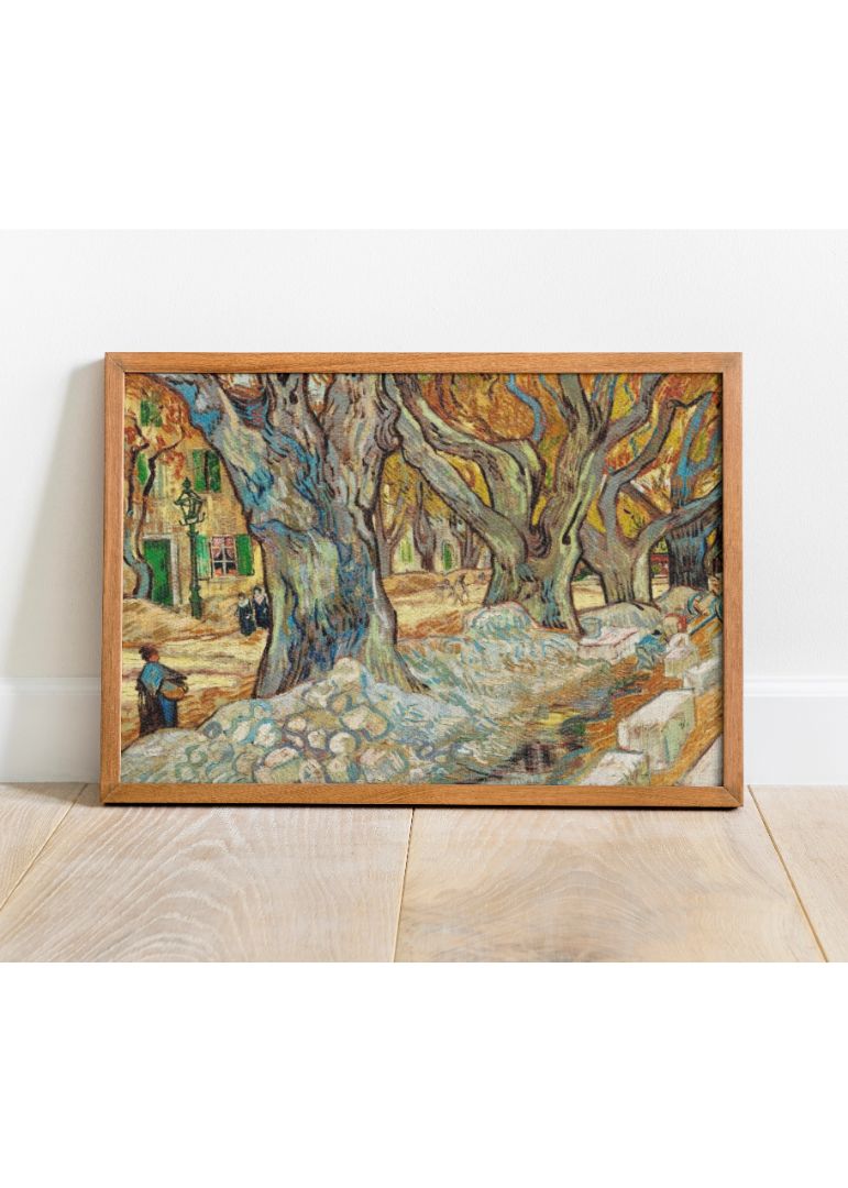 Large Plane Trees (Road Menders at Saint-Rémy) (1889)