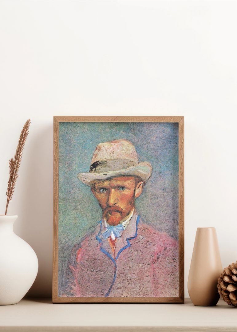 Self-Portrait with a Gray Straw Hat (1887)