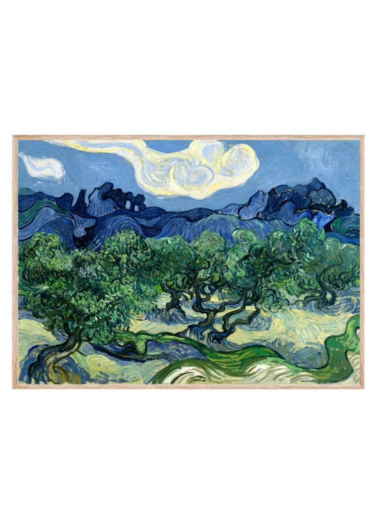 Olive Trees with the Alpilles in the Background (1889)
