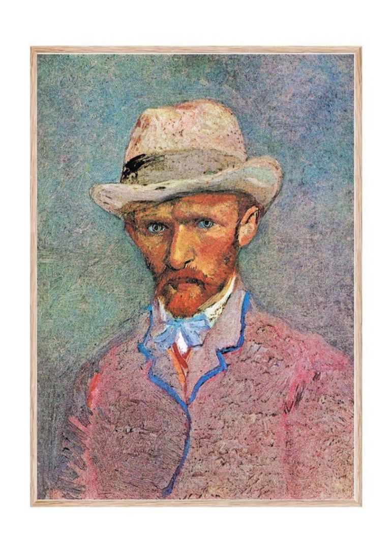 Self-Portrait with a Gray Straw Hat (1887)