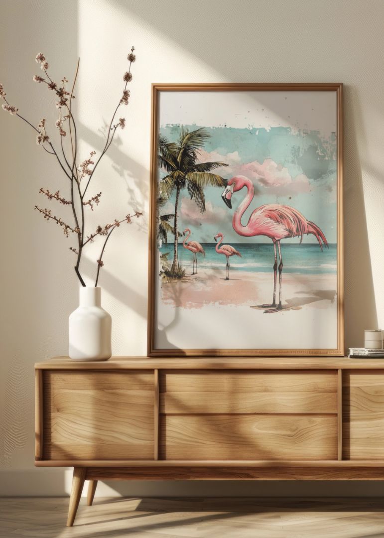 Flamingoer På Stranden