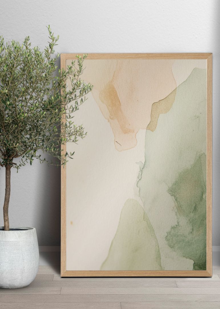 Naturlig akvarel - billedvæg