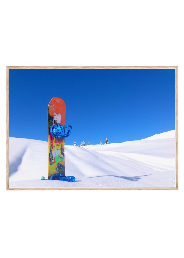 Snowboard i sneen