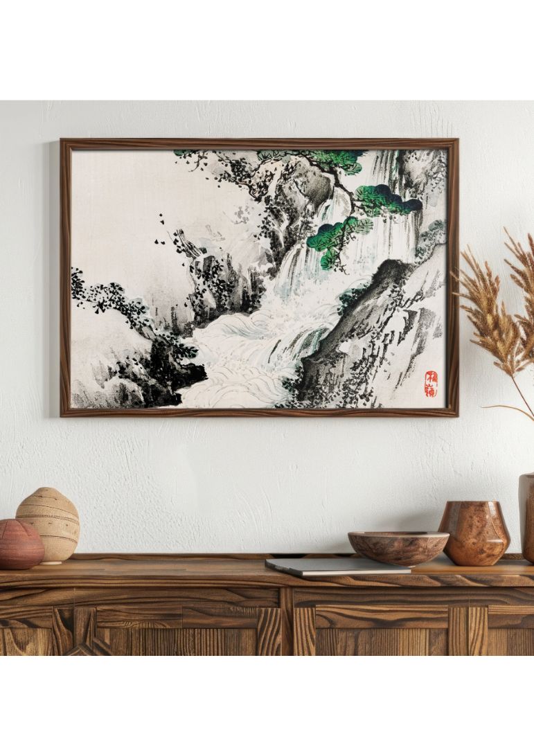 Waterfall by Bairei Kono