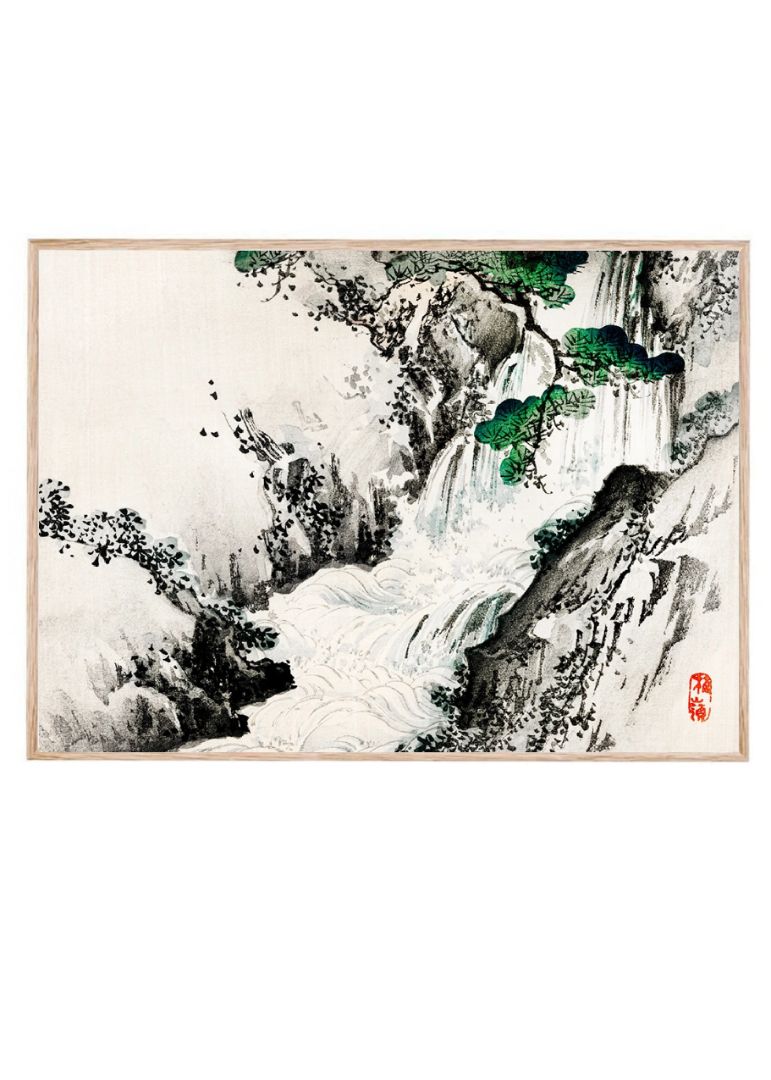 Waterfall by Bairei Kono