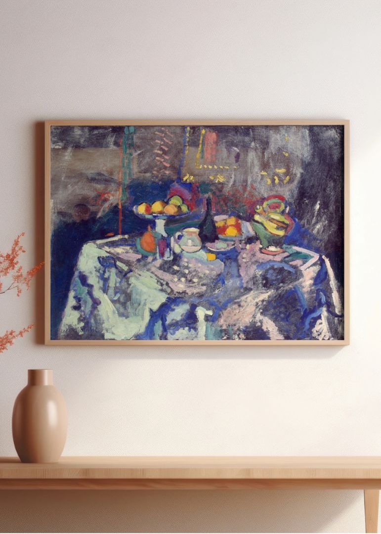 Still Life with Vase, Bottle and Fruit