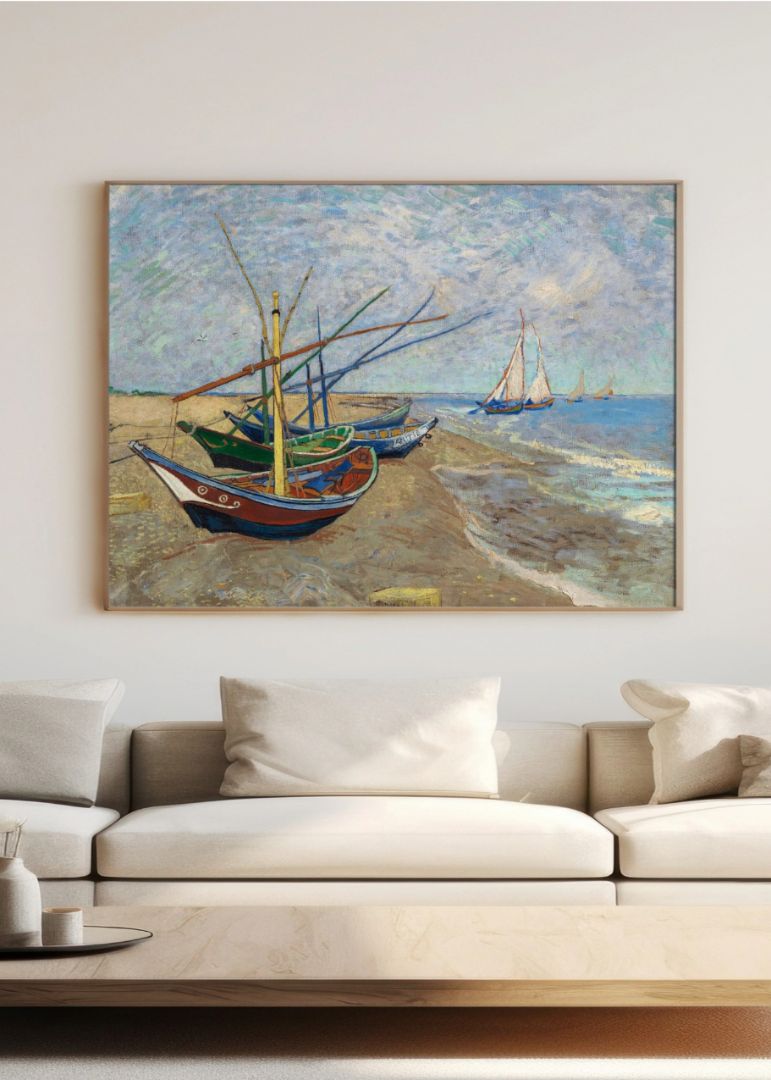 Fishing Boats on the Beach at Saintes-Maries (1888)
