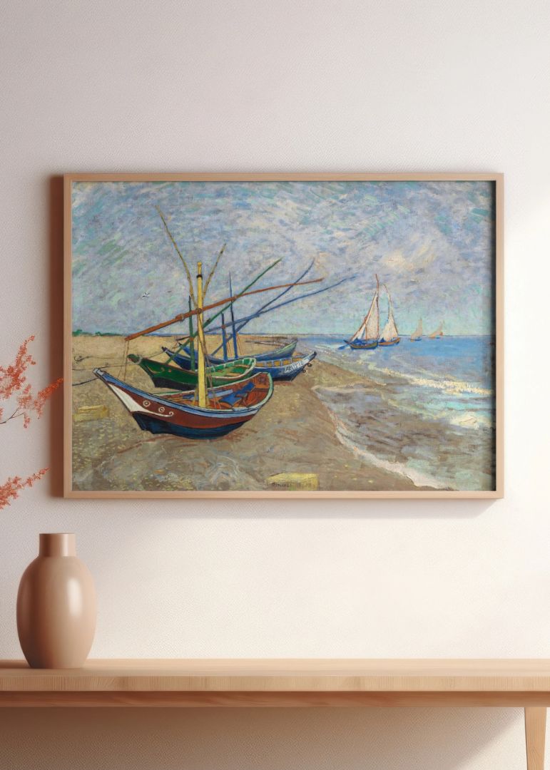 Fishing Boats on the Beach at Saintes-Maries (1888)