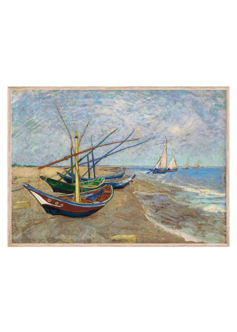 Fishing Boats on the Beach at Saintes-Maries (1888)