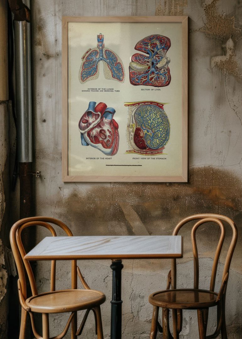 Interior of the Heart, Lungs, Liver, and Stomach – Organsystemets dybde