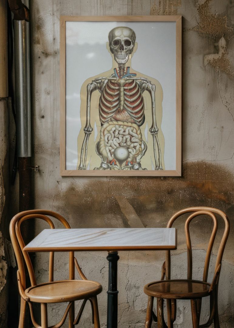 The Human Body and Natural Size – Anatomisk plakat