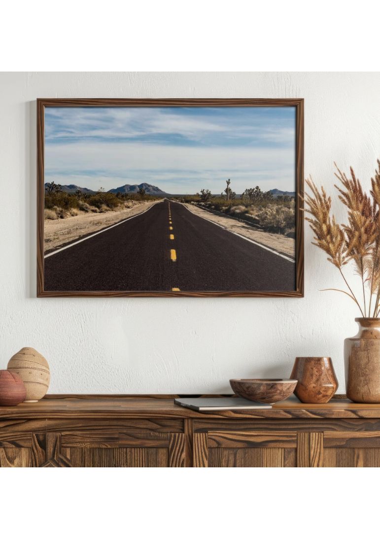 A very long and very brown road