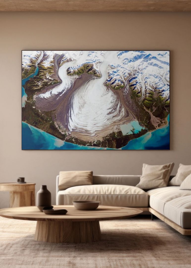 The ice of a piedmont glacier