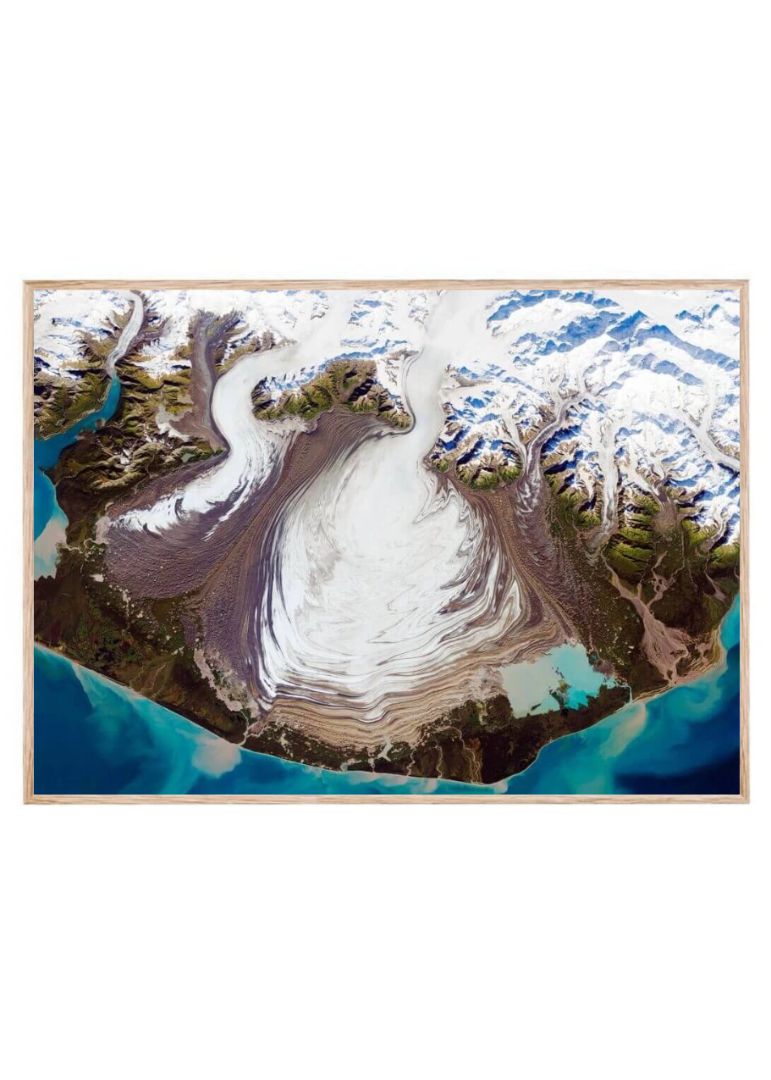 The ice of a piedmont glacier