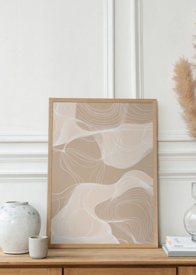 Beige og hvide linjer