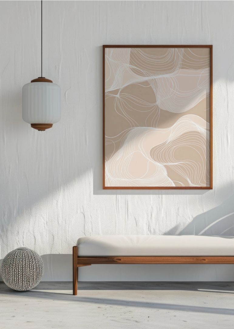 Beige og hvide linjer