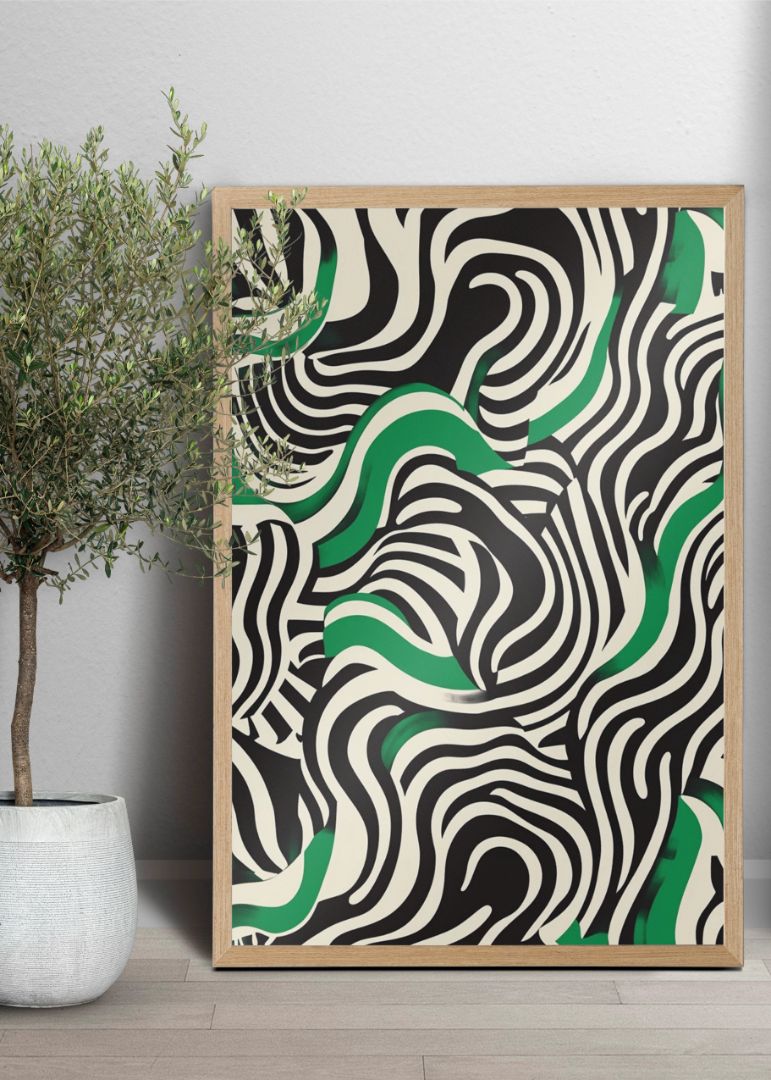 intertwined blak and white