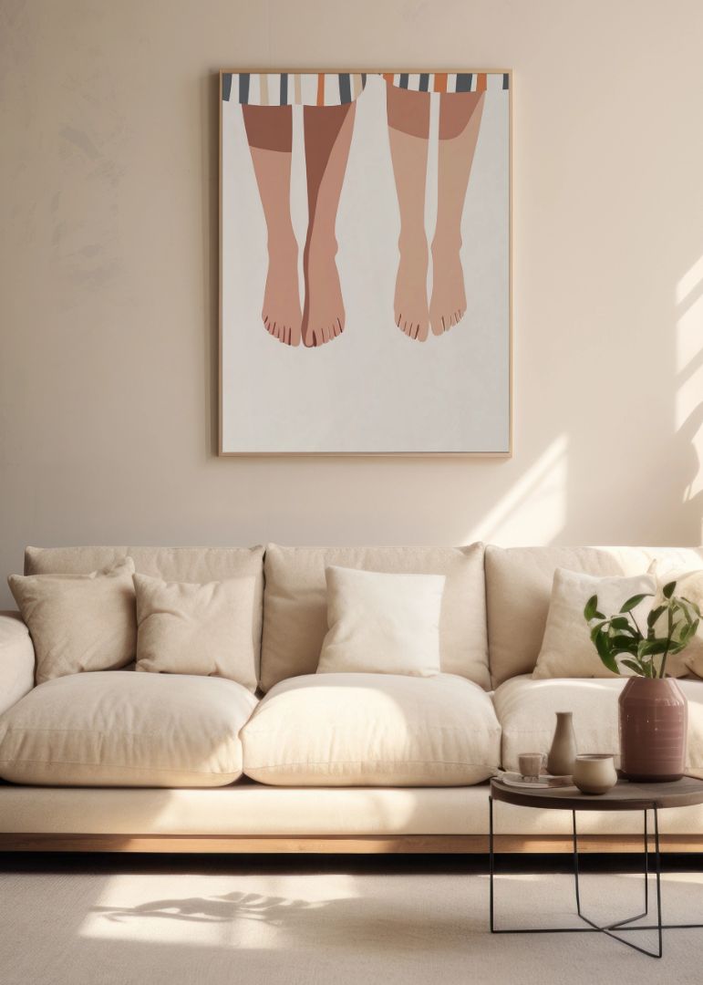 På vej på stranden