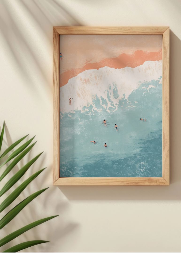 Små mennesker i havet