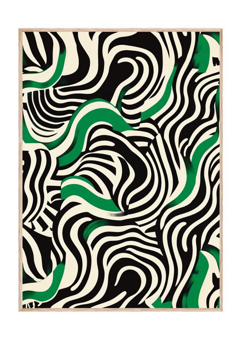 intertwined blak and white