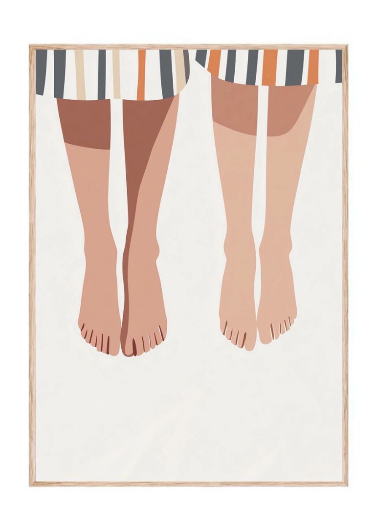 På vej på stranden