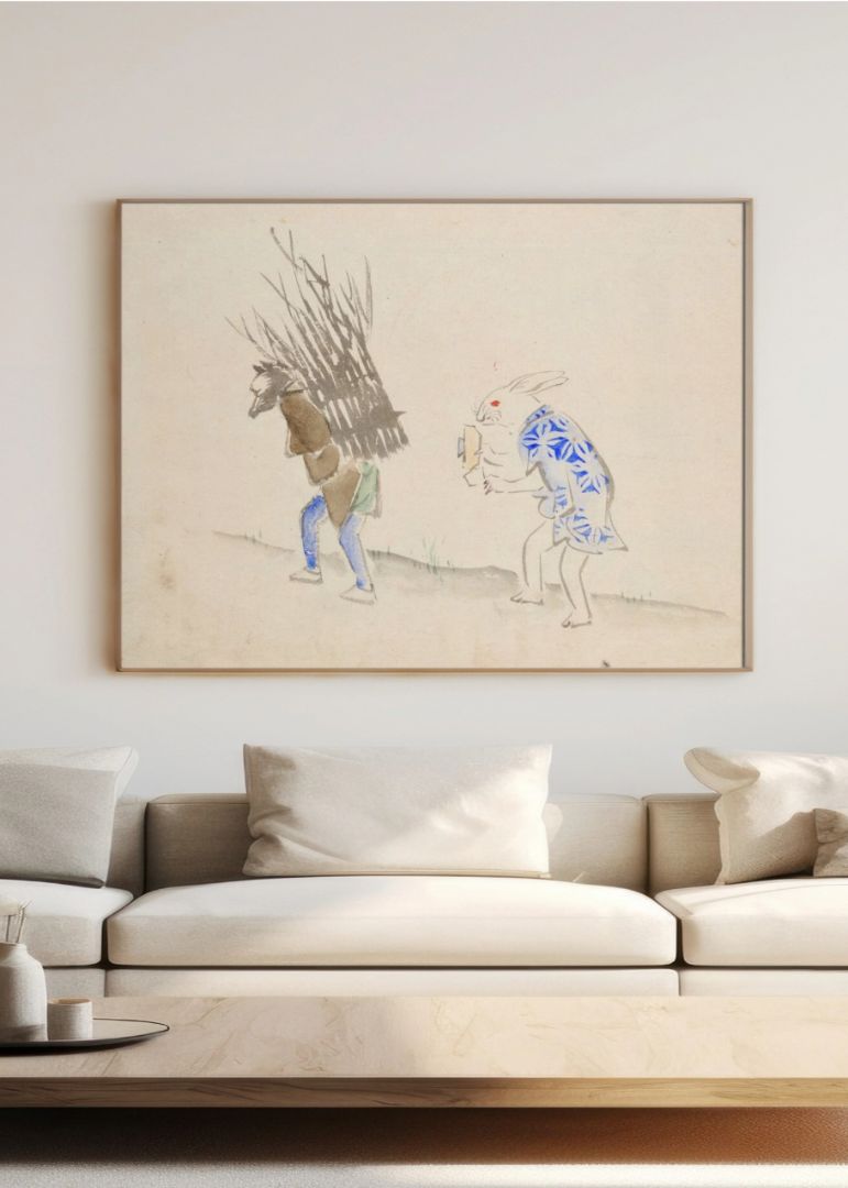 the horse and the rabbit by Utagawa Hiroshige sketch