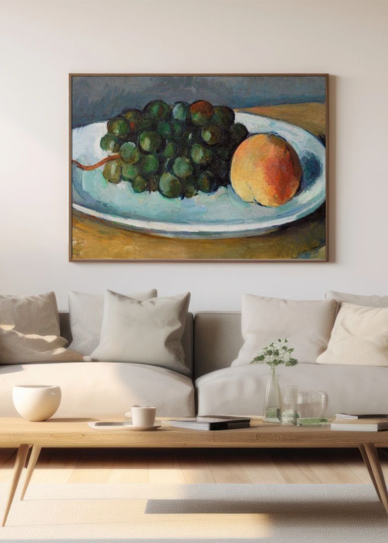 Grapes and Peach on a Plate