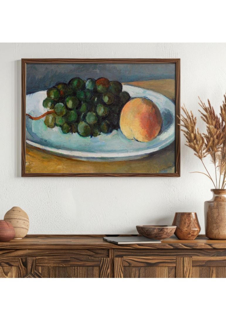 Grapes and Peach on a Plate