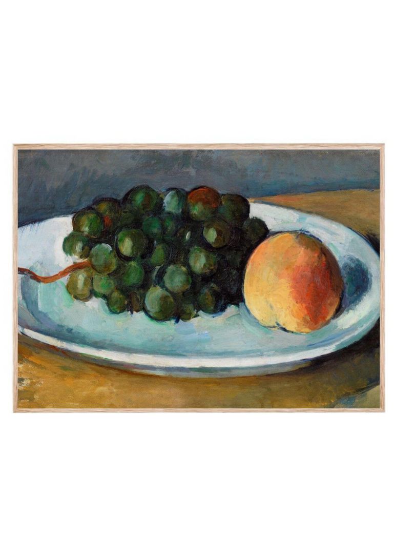 Grapes and Peach on a Plate